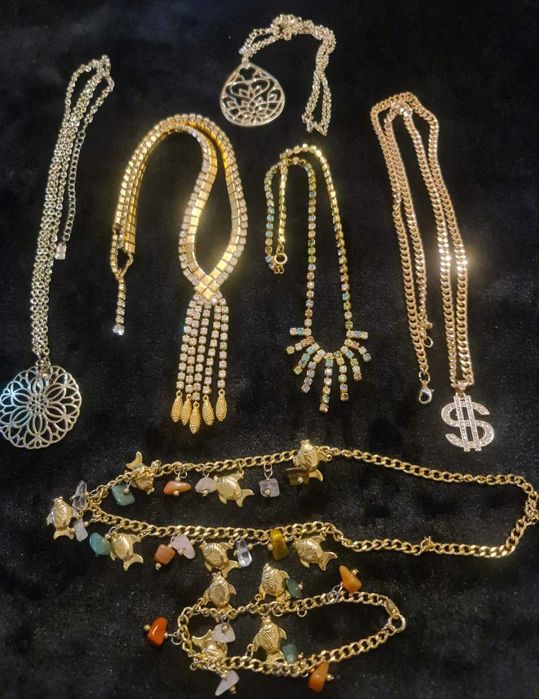 Кольє чокер намисто ланцюжок кулон підвіска сережки вінтаж стрази