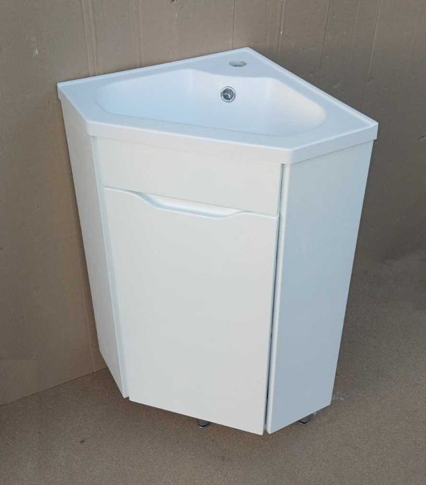 Новая угловая тумба в комплекте с умывальником 40см. Влагостойкая.