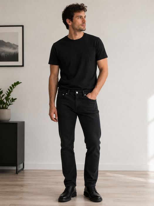 Czarne spodnie dżisnowe jeansowe dżinsy jeansy super slim Black denim Vistula casual classic W31 L32 48 M