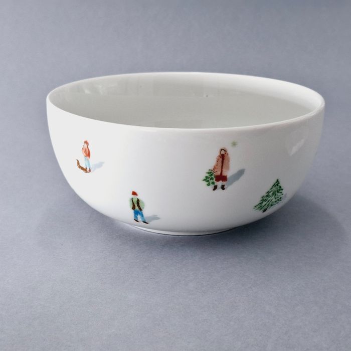 piękna porcelanowa misa salaterka patera boże narodzenie zima chioinka