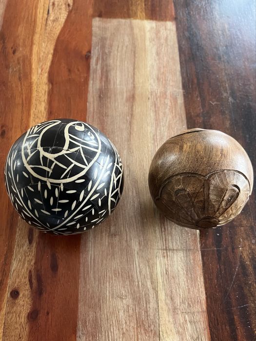 Conjunto de bolas madeira decoraçao