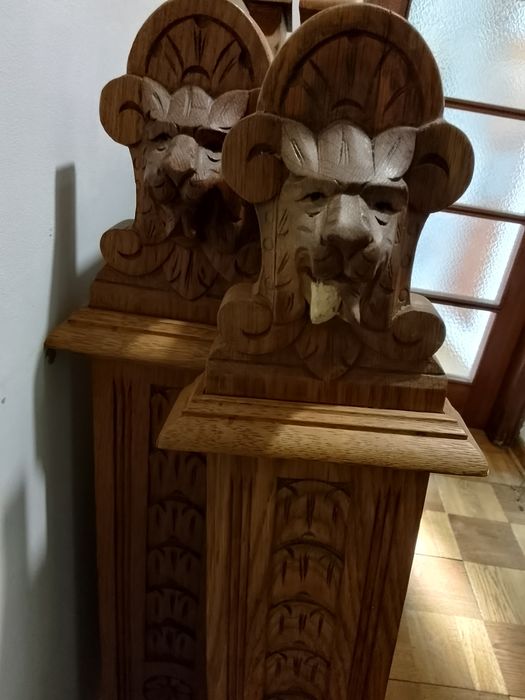 Zabytkowe odrestaurowane łóżko debowe