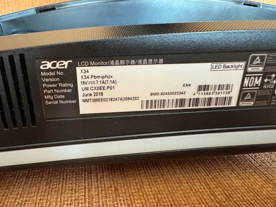 ігровий монітор Acer Predator X34
