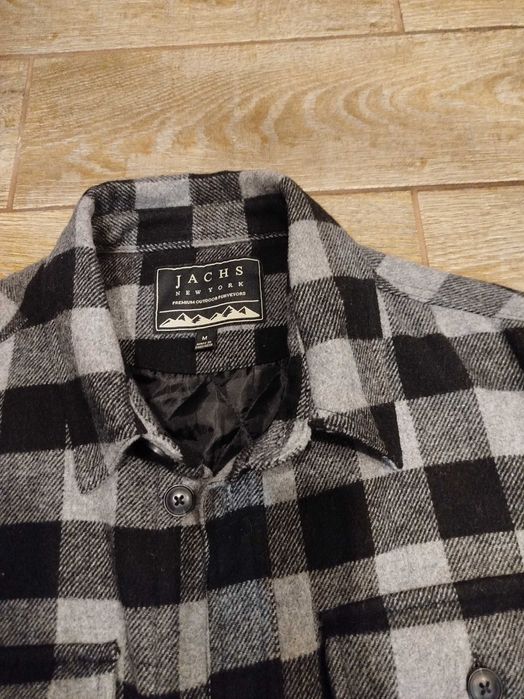 Куртка-рубашка Jachs Heavyweight Shacket, черно-серая, размер Medium.