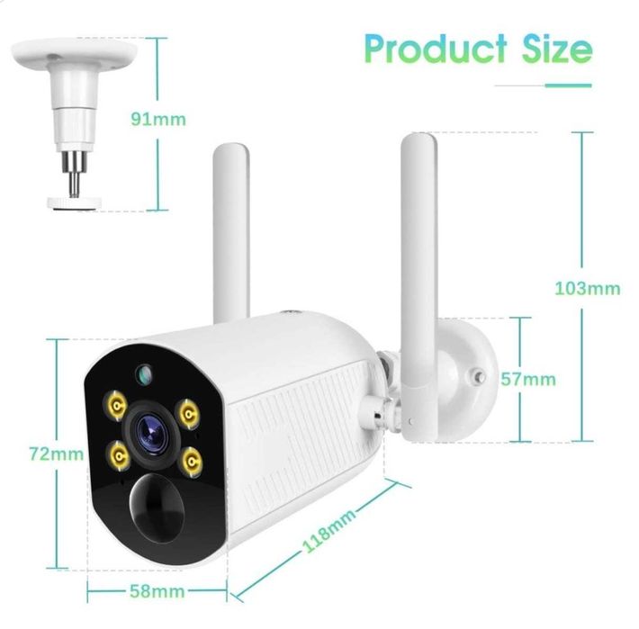 Sistema Vigilância WiFi Deteção Movimento e Visão Noturna - NOVO