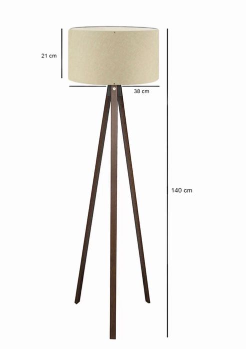 Candeeiro de Pé LUX.PRO Newport (140 x 038 cm - Tecido / MDF, Cremes )