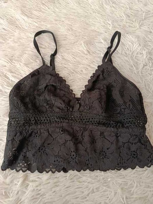 Czarny koronkowy biustonosz H&M rozm XS