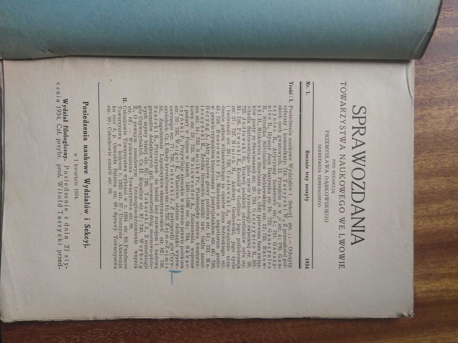Sprawozdania Towarzystwa Naukowego we Lwowie 1/1934