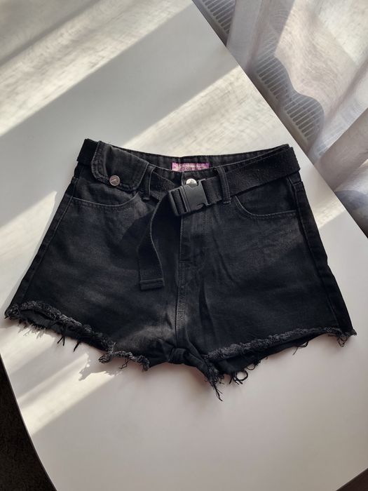 Шорти жіночі джинсові з ремінцем la collection чорні
