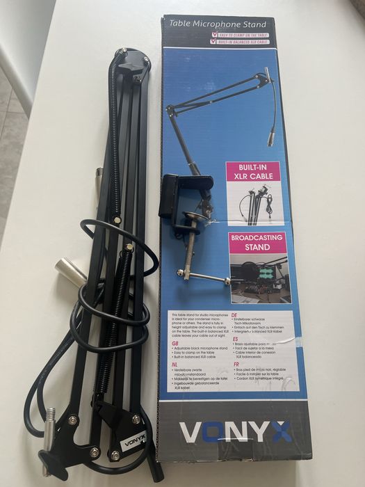 Suporte microfone Vonyx com Cabo XLR integrado