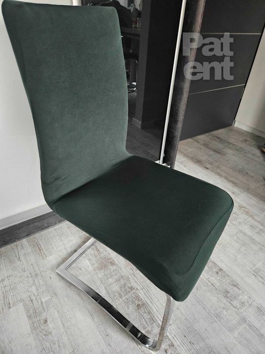 Pokrowce na krzesła elastyczne 4 sztuki butelkowa zieleń