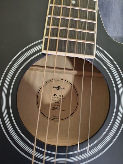 Guitarra/violão acústico - Preto- + acessórios