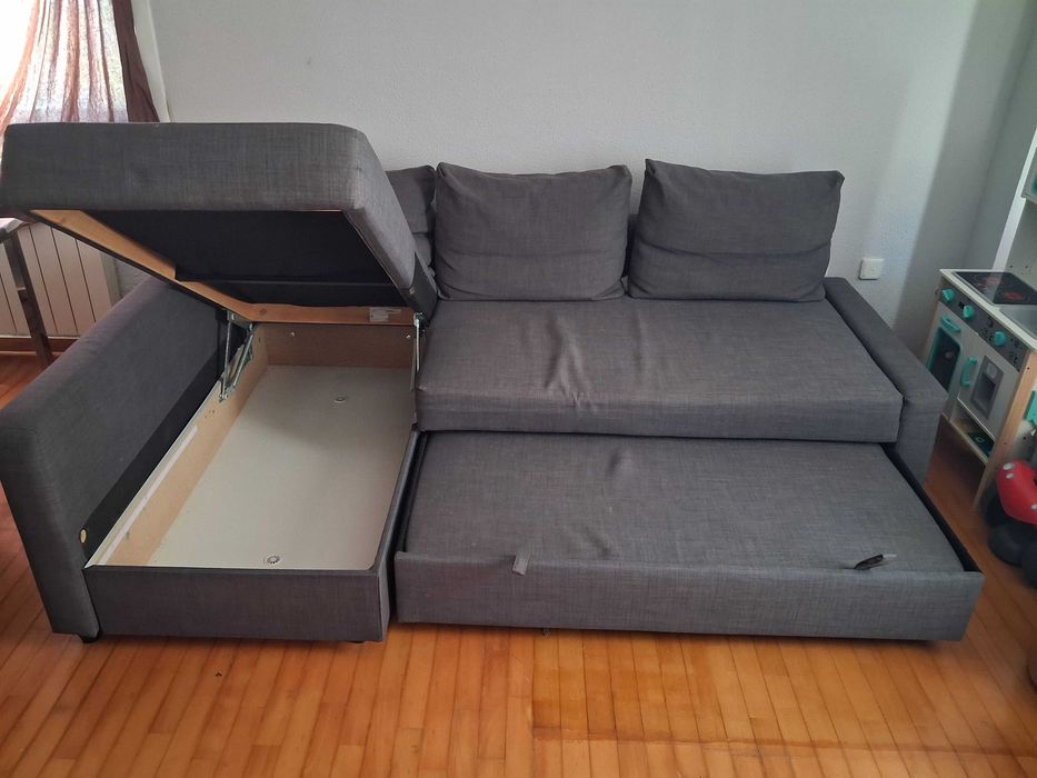 Sofá chaise long cinzento escuro