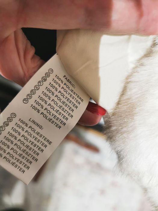 kurtka  z kapturem sztuczne norki kremowa/beżowa  M/L