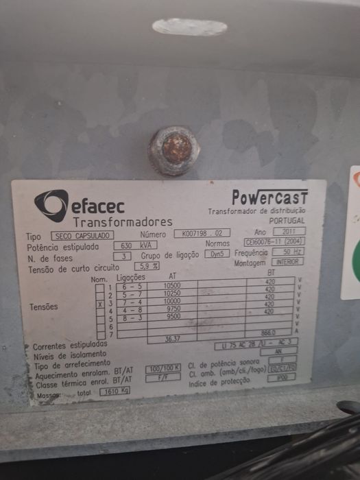 Transformador de Potência 630 kVA