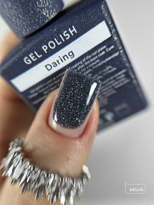 Гель-лак світловідбиваючий HEYLOVE Gel Polish Daring темно-синій,15 мл