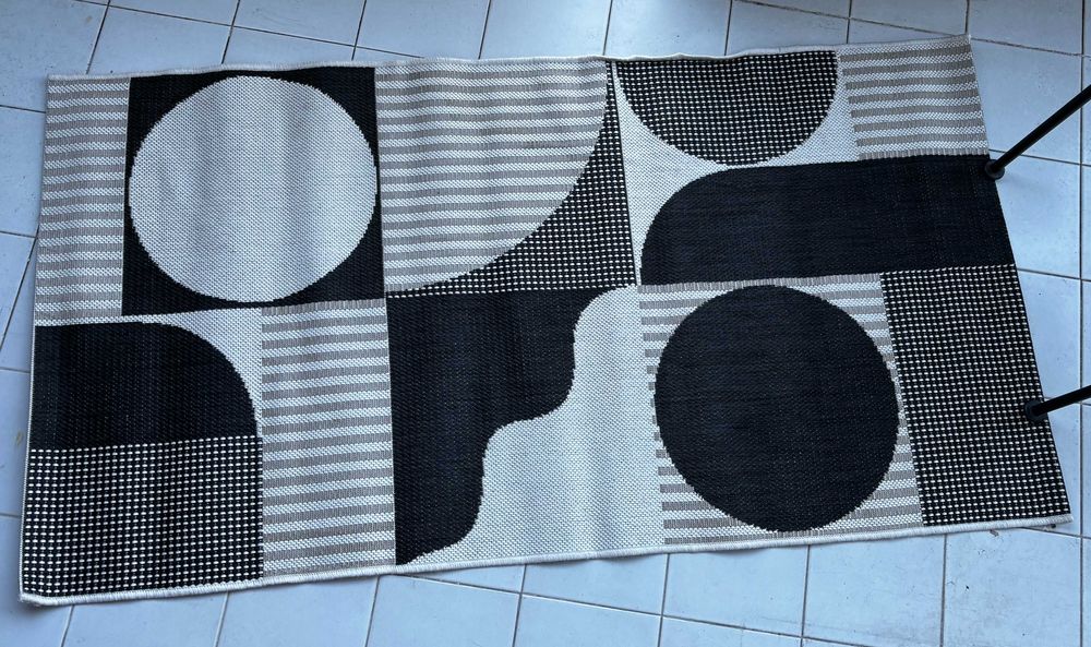 Tapete bege/preto 150x80 cm