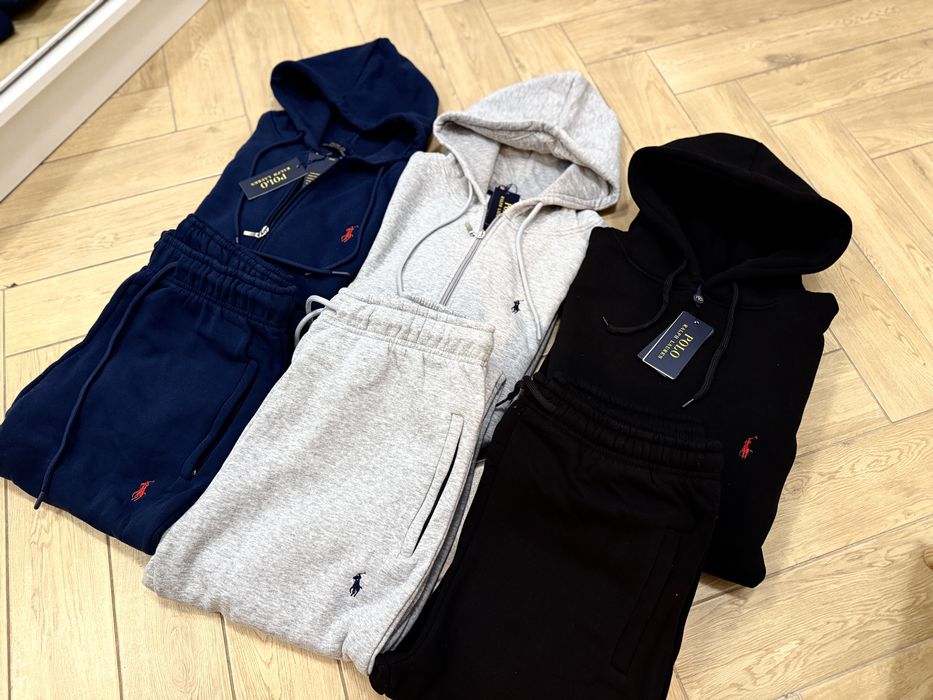 Meski dres ocieplany Ralph Lauren kaptur bawelna bluza spodnie