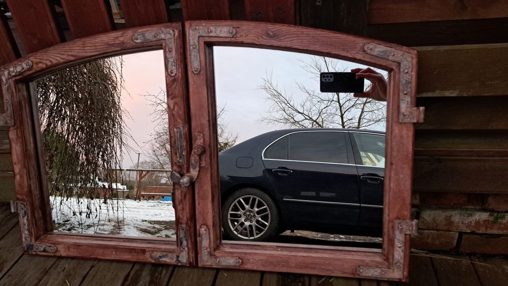 Lustro z duszą Retro Loft rękodzieło stare okno Vintage