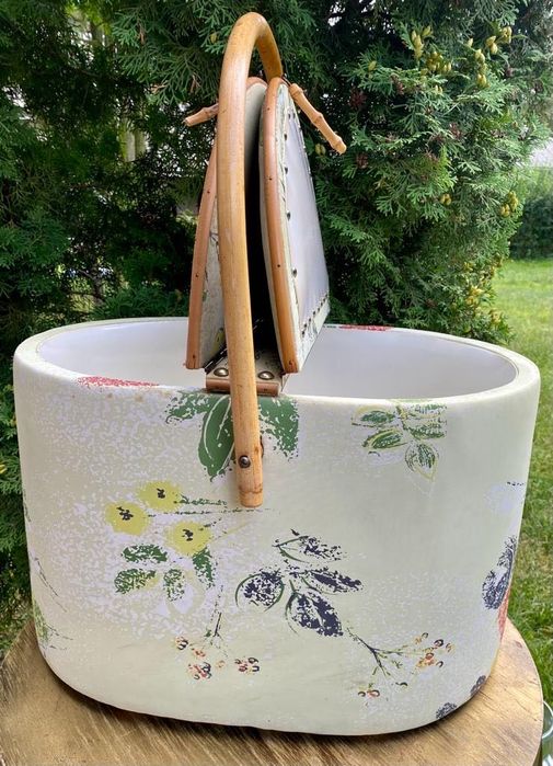 Kufer pojemnik skrzynka  vintage bambus