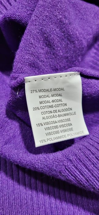 Fioletowy golf damski miękki milutki jak kaszmir uni