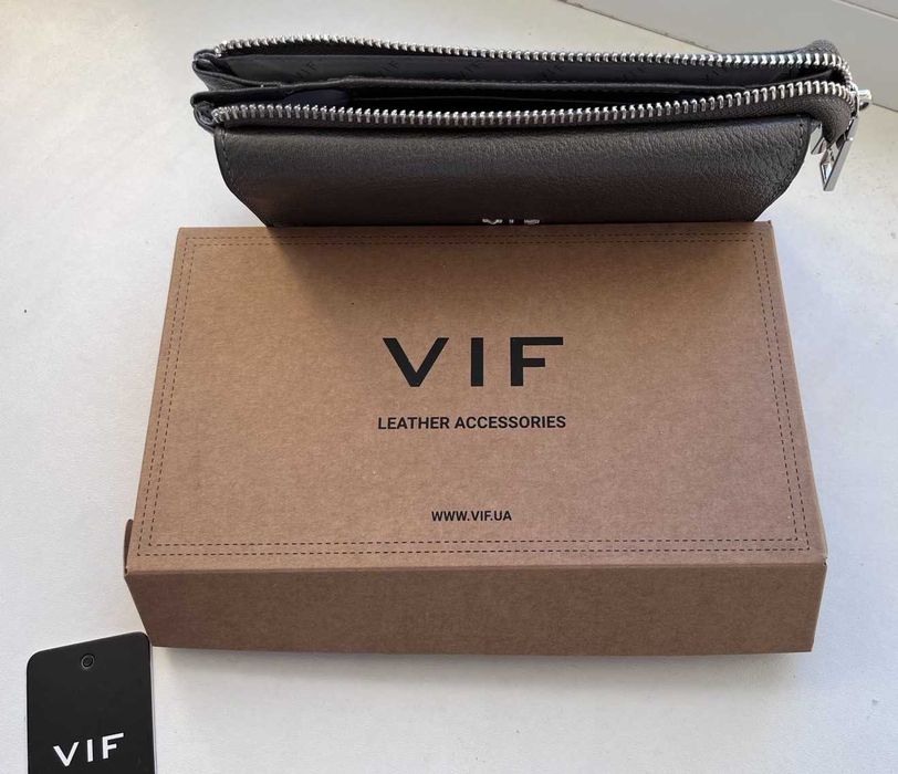 Брендовий шкіряний гаманець жіночий VIF. Портмоне жіноче стильне