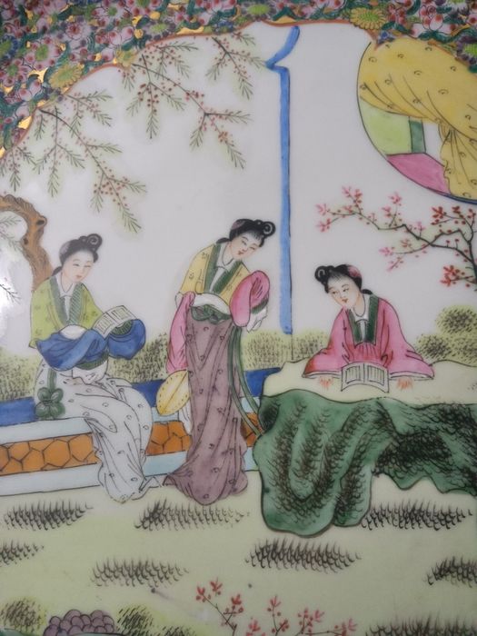 Grande prato chinês, porcelana chinesa.