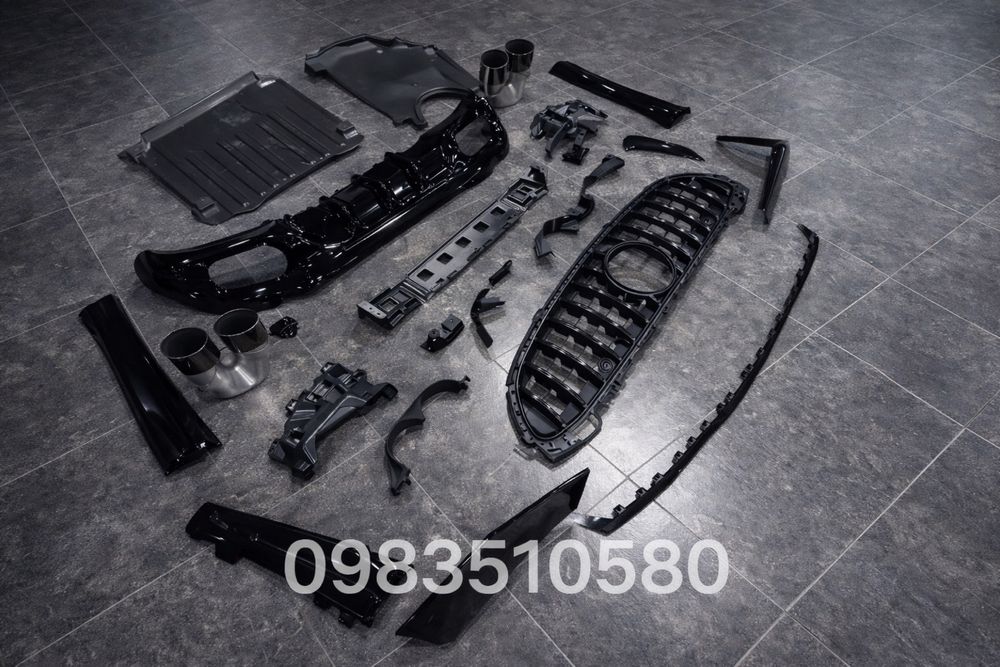 Обвіс Mercedes C-Class W206 стиль C43 AMG 2021+ / Обвес Мерседес С класс 206 АМГ 43 комплект губа решетка диффузор насадки