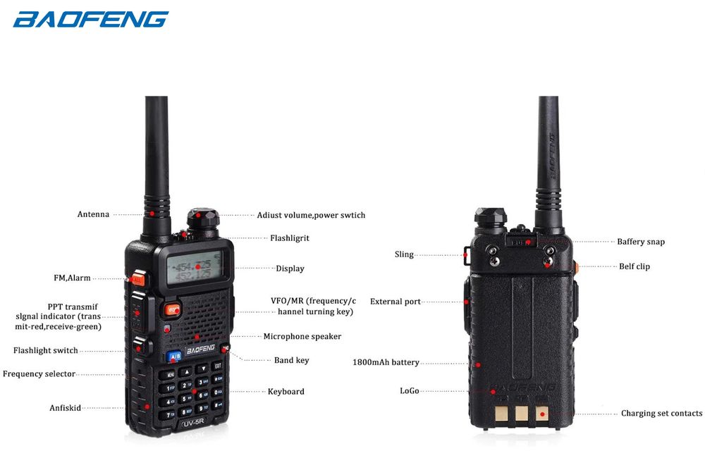 Rádio Baofeng UV-5R Banda Dupla VHF UHF 5wats