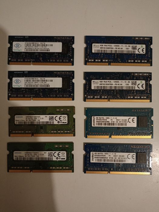 Kości pamięci ram DDR3, 8gb (2x4gb) laptop,