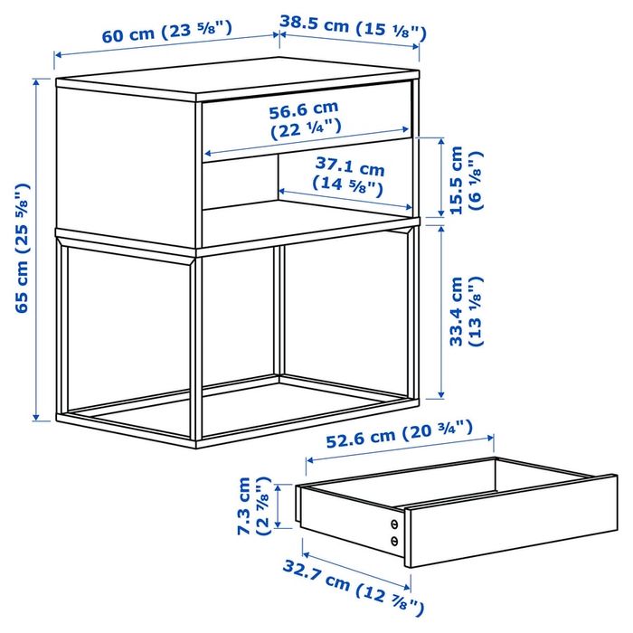 Szafka nocna IKEA VIKHAMMER 60x38,5