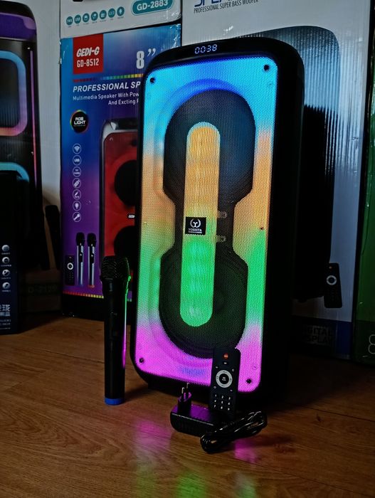 Караоке акустика Yoshita(блютуз,USB,SD, FM-радио) ПультДУ, микрофон.