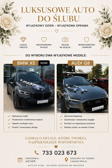 Auto do ślubu z kierowcą