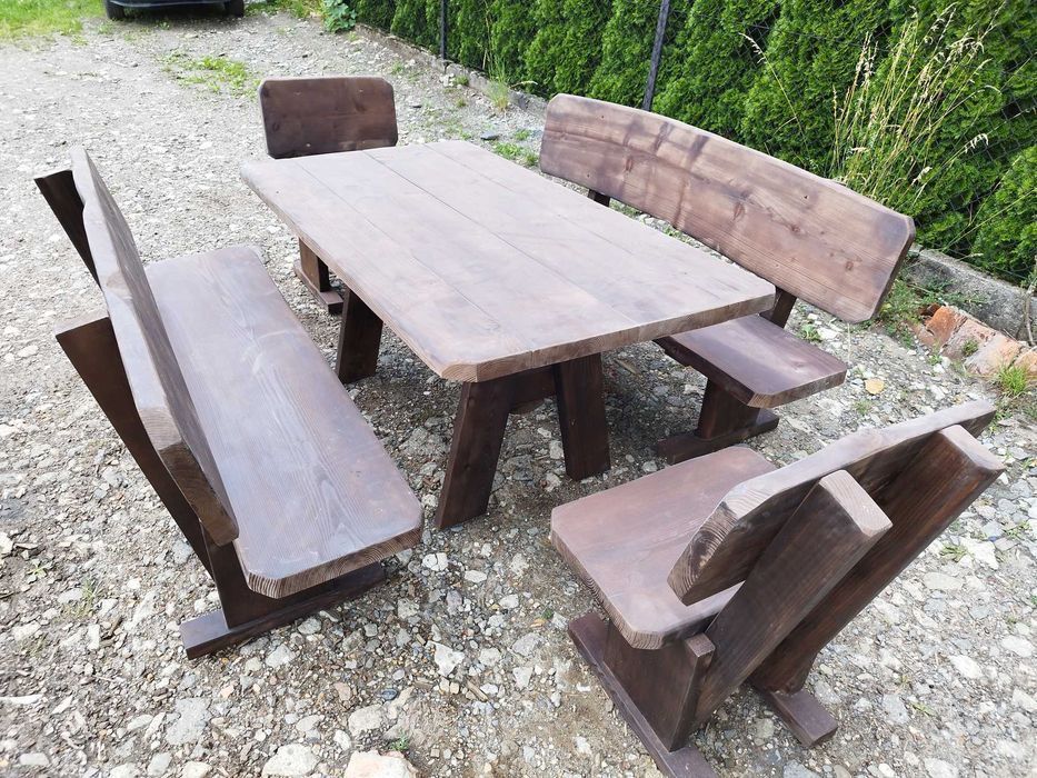 CENY DO KOŃCA LUTEGO Meble ogrodowe drewniane góralskie Lite drewno