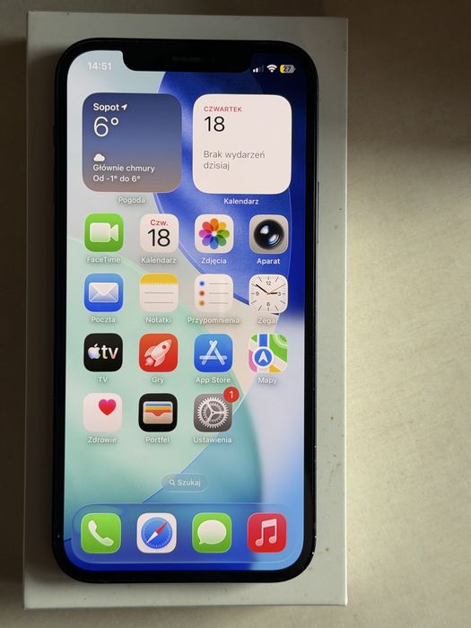 iPhone 12 black, bez blokad, bateria 87%, komplet