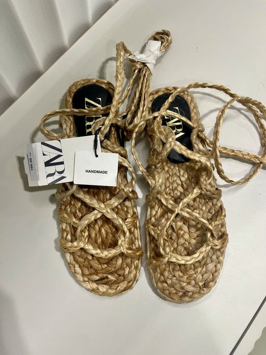 Rustykalne to uznane sandały z rafii Zara handmade nowe