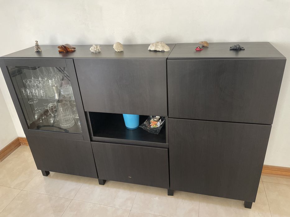 Aparador Sala Bestå conjunto com móvel apoio e prateleira