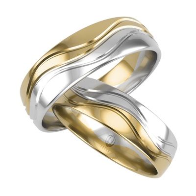 Obrączki klasyczne półokrągłe z soczewką 6 mm złote próba 333 8K