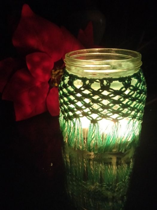 Luminária em frasco de vidro