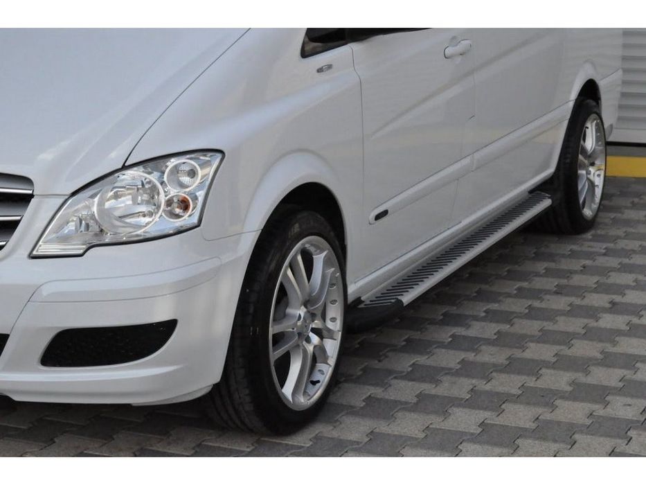 Mercedes Vito W639 2004-2014 рр. Бокові пороги Line (2 шт., Алюм.) Коротка (short) і Середня (long)