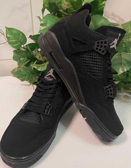 Cale czarne Jordan 4 damskie nowe buty Air jordany 4 retro black cat