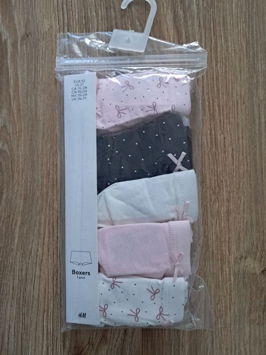 H&M komplet majtek dziewczęcych kokardki  98/104