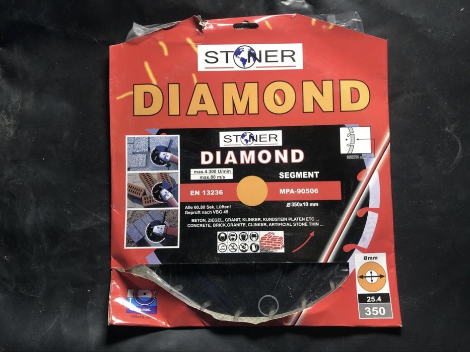 Алмазний диск STONER Diamond 350х25.4 мм (для бетону, граніту, каменю)