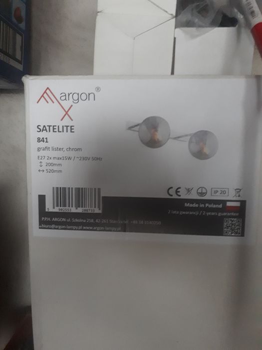 Kinkiet szklany ścienny Argon Satelite 841