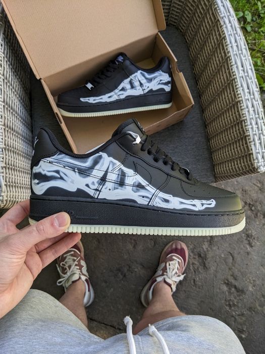 Уцінка! Кросівки Nike Air Force 1 '07 QS 'Black Skeleton' 43 27.5 см