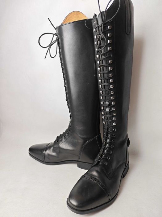 Sznurowane, skórzane oficerki jeździeckie Steeds rozmiar 40