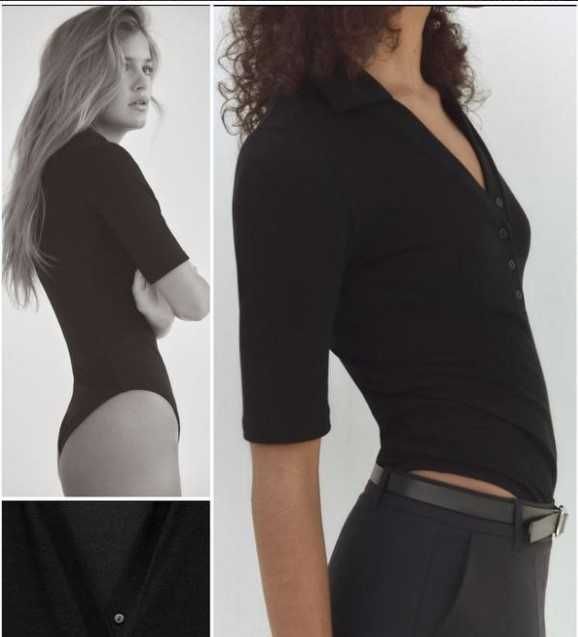 Актуальне в цьому сезоні боді-поло від Zarа,L можна на M. Футболка