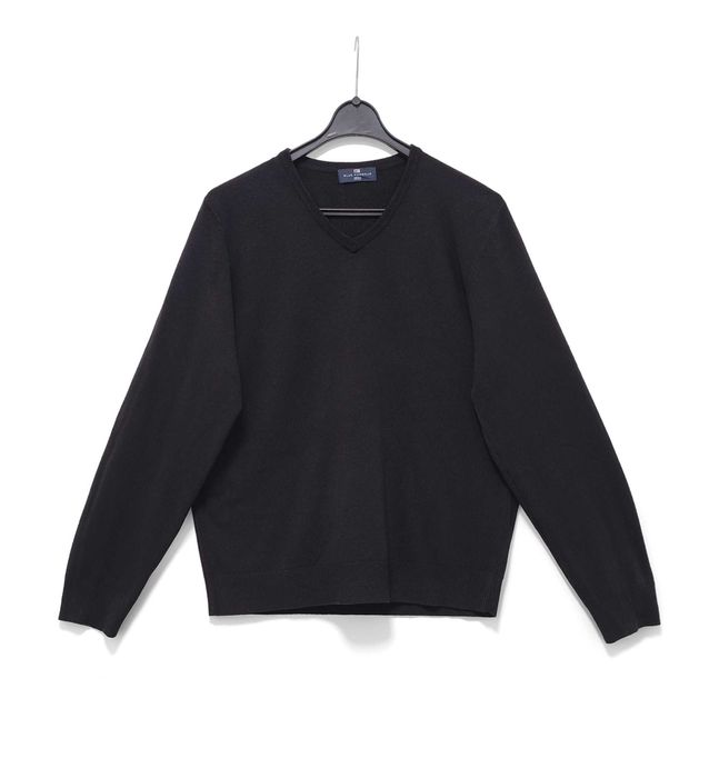 Męski Sweter Dekolt V Serek Czarny Marks & Spencer |R. L