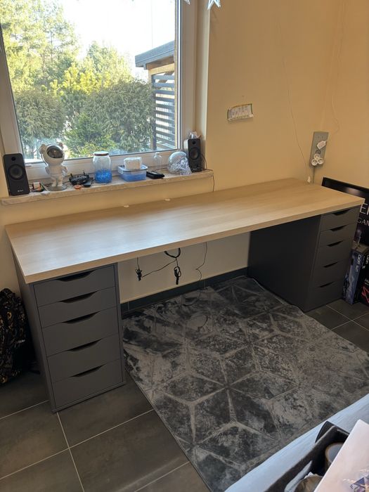 Ikea, biurko, komoda, blat