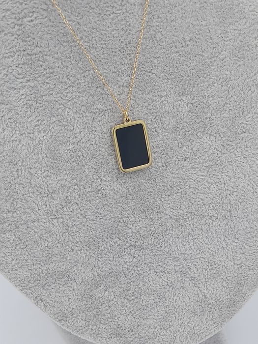 Celebrytka stal chirurgiczna Xuping  czarny prostokąt